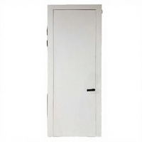 Porte intérieure en bois massif imperméable blanche avec panneau en polymère fini, ouverture manuelle pour salle de bain