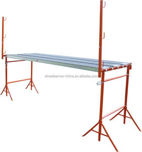 Treteaux de <span class=keywords><strong>maçon</strong></span> en acier réglables en hauteur (1,2 à 2,2 m) avec pieds pivotants - Product Image 4