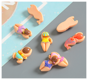 Diy miniatura limo artesanía suministros resina Flatback natación personas niña mujer niño hombres Mar Océano encantos <span class=keywords><strong>sirena</strong></span> Kawaii cabujón - Product Image 3