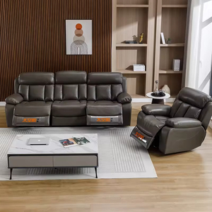 Poltrona Reclinabile Elettrica Girevole in Pelle con Funzione Massaggio e Riscaldamento, Ideale per Anziani e Home Theater - Product Image 5