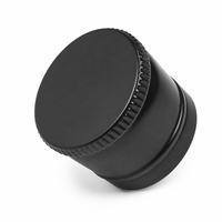 Bouchon de bouteille en métal noir avec ligne décorative dorée, coque mate et bord moleté pour emballage de bouteilles de spiritueux et de vin haut de gamme, vente en gros