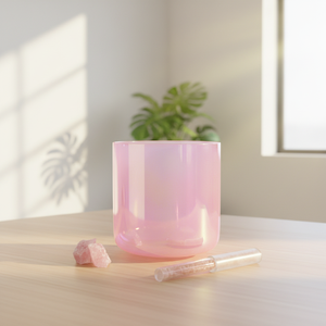 Bols chantants en cristal de quartz clair MTD Rose 432 Hz, ensemble de bols parfaits pour la guérison, grands bols chantants en quartz pour la thérapie sonore - Product Image 1