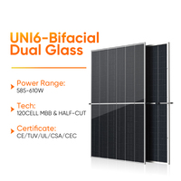Module photovoltaïque monocristallin bifacial double vitrage entièrement noir 585W 590W 610W 120 cellules Panneaux solaires 21,56% d'efficacité DC1500V
