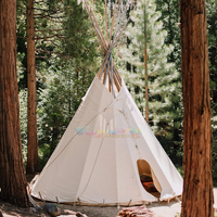 Tenda Kemah mewah tahan air, tenda berkemah India Tipi Yurt Safari Teepee untuk acara pesta pernikahan