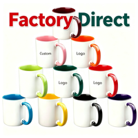 Vente en gros de tasses en céramique de 11 oz, tasses bicolores, tasses à sublimation, tasses personnalisées, tasses vierges pour clients d'entreprise, cadeaux souvenirs