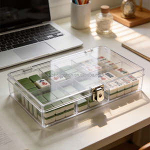 Caja Organizadora de Acrílico Transparente y Resistente para Fichas de Mahjong, Estuche de Almacenamiento y Exhibición para Mahjong Americano - Product Image 5
