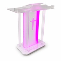 Pupitre de conférence moderne en acrylique, pliable, multifonctionnel, écologique et durable pour écoles, supermarchés, hôtels, églises