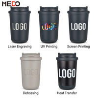 Tasse à café isotherme sous vide 10oz 14oz en acier inoxydable, gobelet de voyage avec couvercle rabattable anti-fuite pour café et bureau