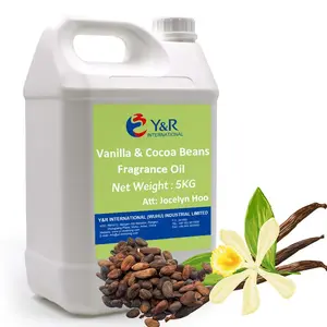 Vente en gros, huile parfumée longue durée à la vanille et au cacao pour la fabrication de bougies parfumées