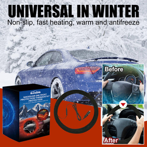 Housse de <span class=keywords><strong>volant</strong></span> de voiture 38cm Housse de <span class=keywords><strong>volant</strong></span> chauffante universelle avec protecteur de <span class=keywords><strong>volant</strong></span> de voiture pour la conduite hivernale - Product Image 4