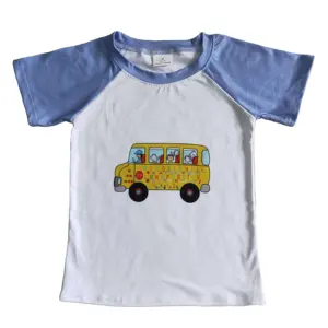 वापस स्कूल करने के लिए बस टी शर्ट लड़का थोक RTS कोई MOQ लड़का कपड़े सेट बच्चे को कपड़े बच्चों के कपड़े बच्चों के बच्चे को कपड़े बच्चा