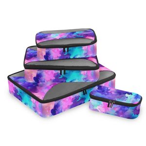 Ensemble de 6 cubes de rangement de voyage colorés pour valise, organisateurs de bagages avec fermeture éclair - Product Image 2