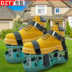 Aérateur de jardin Dzt Spike, profondeur de piquage 8 cm, jaune, avec base à ressort pour ameublir le sol - Product Image 1
