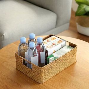 Panier mural en jute tissé à 3 niveaux paniers pour décorations 3 tons bleu Boho rotin naturel seau à vêtements Imitation stockage ensemble de 2 - Product Image 6