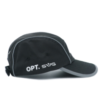 Casquette de sport pliable personnalisée à 7 panneaux en sergé 100 % polyester respirant et compressible avec motif de lettres brodées en 3D