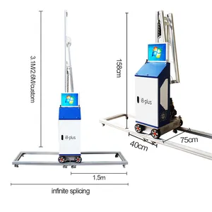 Mesin Pelukis Otomatis Inkjet, 3d Efek Dinding Vertikal/Kaca/Kayu/Keramik/Logam Dalam Ruangan Seni Dinding Mural Inkjet