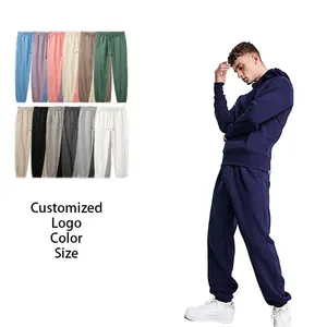 Yüksek kaliteli erkek pantolon elastik bel rahat özel Logo büyük boy Sweatpants spor boş Unisex büyük boy Sweatpants