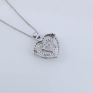 Collar con Colgante de Diamante Natural Jewelspaark, 0.64 Cttw, Corte G-H, Bañado en Rodio, Plata de Ley 925, Diseño de Corazón, para Mujer, 18 - Product Image 5