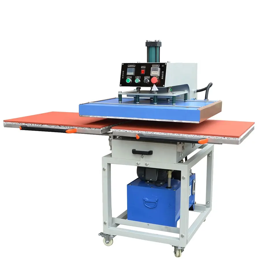 Factory Price Bottom Plate Movable Double Station Clothing cup printer Hydraulic Heat Press Machine with 50*60 cm