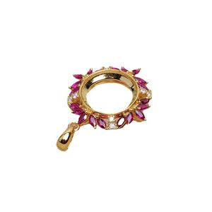 เงินแท้ S925 ประดับทับทิมสีชมพูทรงมาร์คีส์ ขนาด 11.7 มม. พร้อมถาดเปล่าสำหรับงานกึ่งสำเร็จรูป อัญมณีแร่ธาตุ JG5315 - Product Image 3