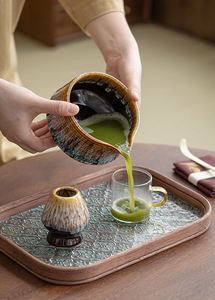 Ensemble traditionnel de théière japonaise en céramique avec support à cuillères en bambou et outils pour le matcha - 4 pièces - Product Image 3