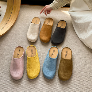 Wholesale Custom OEM Clog <strong>Mules</strong> Women <strong>Men</strong> Suede Upper Closed Toe Slip on Casual Home Outdoor <strong>Slippers</strong> - Product Image 1