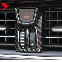 Accessoires d'intérieur de voiture pour Ford Focus 2019-2022 Couvercle de boîte d'interrupteur d'avertissement en fibre de carbone noir