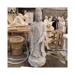 Wholesale Garden Decor Stone Standing Female Buddha Goddess Statue Kwan Yin Guanyin Statue Granite Marble Guan Yin Buddha Statue