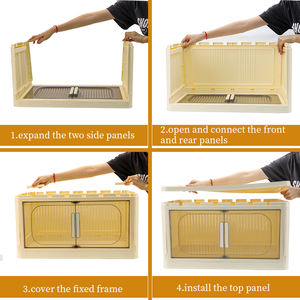 Armoire de <span class=keywords><strong>rangement</strong></span> en plastique multicouche pliante vêtements maison chambre étagères transparentes casier sans sécurité organisateur de boîte pliante - Product Image 5