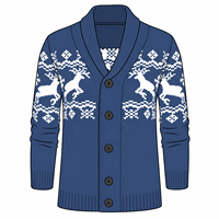 Cardigan d'hiver personnalisé pour homme en laine/viscose, pull décontracté tricoté chaud à manches longues et boutons amples