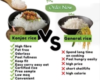 Wholesale Gluten Free High Fiber Instant Food Dried Shirataki Rice Konjac Halal Certified 500g