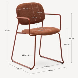Manufacturer Direct Comfortable Chenille Upholstered <b>Armchair</b> Colorful <b>Dining</b> Chair with Sturdy Iron Frame Detachable Features - Product Image 6
