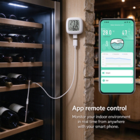 Capteur d'humidité et de température Tuya Zigbee avec sonde externe, thermomètre LCD pour la surveillance de la maison intelligente via l'application, pour réfrigérateur