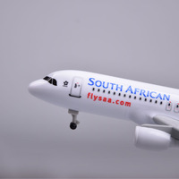 Modèle d'avion A320 de 20 cm avec logo personnalisé Afrique du Sud, en résine, pour décoration de bureau, vitrine de collection, idéal pour Noël