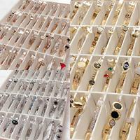 Accessoires de bijouterie Zircon plaqué or 18 carats Vente en gros en vrac Bracelet en acier inoxydable