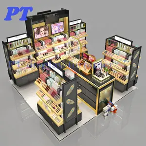 Luxe Winkelcentra Kiosken Voor Winkelcentra Cosmetische Make-Up Display Plank Cosmetisch Kiosk Ontwerp