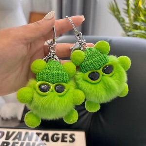 Dễ Thương Thiết Kế Mềm Sang Trọng Keychain Trẻ Em Túi Xe Quyến Rũ Mặt Dây Chuyền Có Một Con Thỏ Lông Phim Hoạt Hình Búp Bê Và Nhỏ Than Bóng Keyholder - Product Image 3