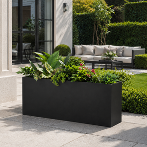 Jardinière rectangulaire extérieure en acier galvanisé, bac à fleurs et légumes surélevé en métal antirouille - Product Image 1