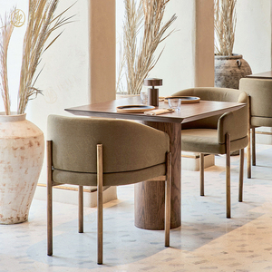 Ensembles de meubles de restaurant commerciaux élégants de style nordique, table carrée, chaise incurvée, longue banquette, stand pour café en Afrique <span class=keywords><strong>du</strong></span> Sud - Product Image 2