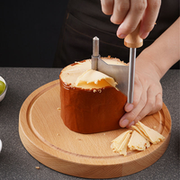 Râpe à fromage rotative manuelle en bois et acier inoxydable, trancheuse, machine à découper, grattoir à chocolat et beurre, moulin à aliments, outils à fromage