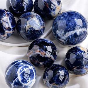 Esfera de Sodalita Azul Natural, Torre de Piedra Preciosa, Sodalita Azul, Cristal de Sanación Wicca, Feng Shui, Decoración para el Hogar, Meditación - Product Image 1