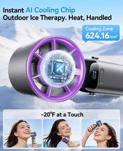 Ventilateur portable 4-en-1 pliable pour bureau, avec 199 réglages de vitesse, flux d'air puissant de 2000 mAh, autonomie de 12 heures, affichage numérique - Product Image 4