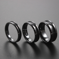 Trendy Comfort Fit Keramik Blank Ring 4mm 6mm 8mm Größen in Schwarz Weiß Blau Rosa Lila Farben für Eheringe