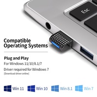 Adaptador BT 6.0 de Última Generación para PC Portátil, Mini Adaptador USB Inalámbrico para Computadora de Escritorio con Windows 11/10/8.1, Conexión Plug & Pair