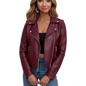 Veste Courte en Similicuir Zippée pour Femme, Style Moto Vintage – Fournisseur en Gros - Product Image 1