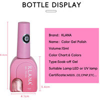 Kit de vernis gel KLANA Red Cat Eye 15ml, ensemble de 6 couleurs, gel magnétique à perles de verre, OEM ODM, approvisionnement en gros pour les salons de manucure