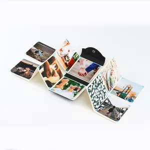 Custom Logo High Quality Polaroid Slip-in Hard Cardboard Cover Photo Album Book Button Closure Paper Baby Family Folding Wedding
