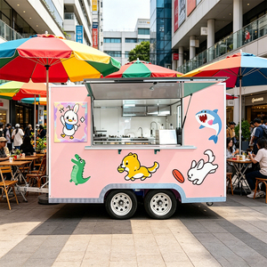 Remolque de Comida Rectangular Móvil con Interior Personalizado para Vendedores Ambulantes que Venden Hamburguesas, <span class=keywords><strong>Tacos</strong></span> y Perritos Calientes en Eventos - Product Image 2