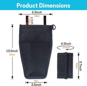 Échantillon gratuit : Pochette de rangement noire pour sac à main, portefeuille, étui de rangement, lavable, design tendance, accessoires orthopédiques - Product Image 2