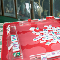 Série Gemmes de Collection : Jeu de Mahjong de Luxe Pliable, Tuiles Acryliques Bicolores Brillantes Style Américain, Ensemble de 160 Tuiles pour Loisirs à Domicile sur Table
